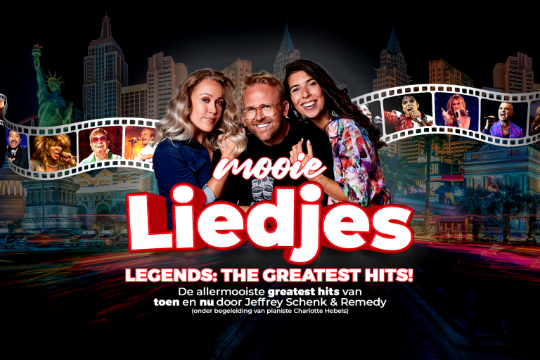 Promotiebanner voor de muzikale voorstelling Mooie Liedjes